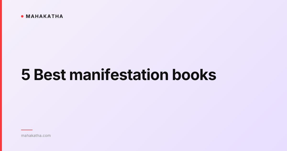5 Best manifestation books