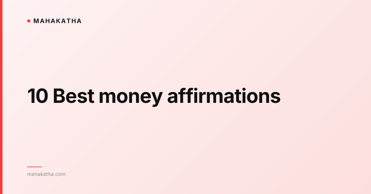 10 Best money affirmations