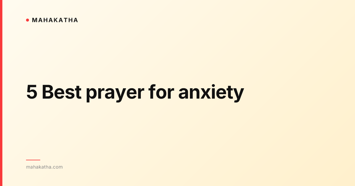 5 Best prayer for anxiety
