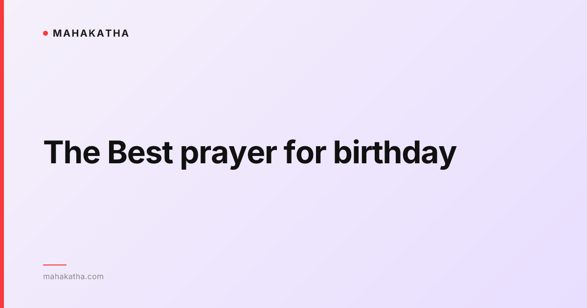 The Best prayer for birthday