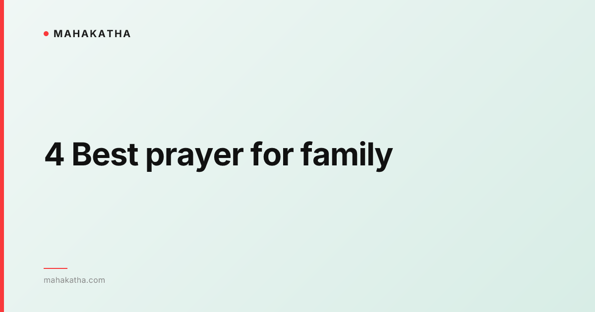 4 Best prayer for family