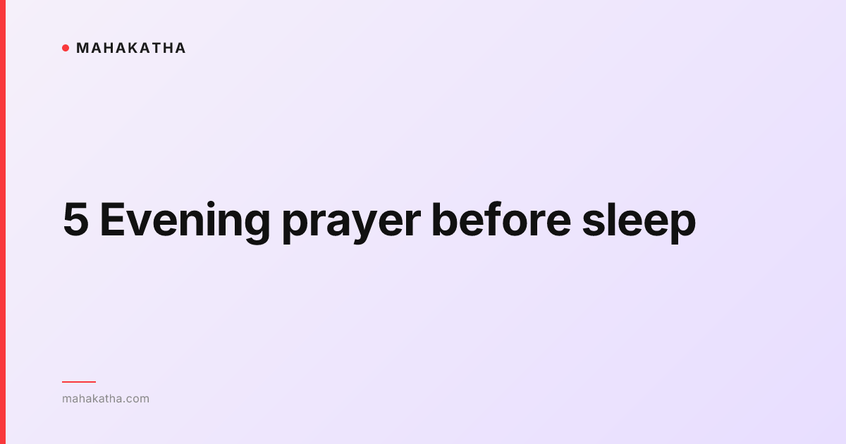 5 Evening prayer before sleep