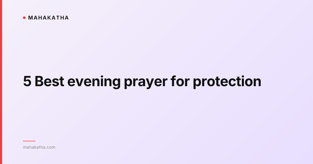 5 Best evening prayer for protection