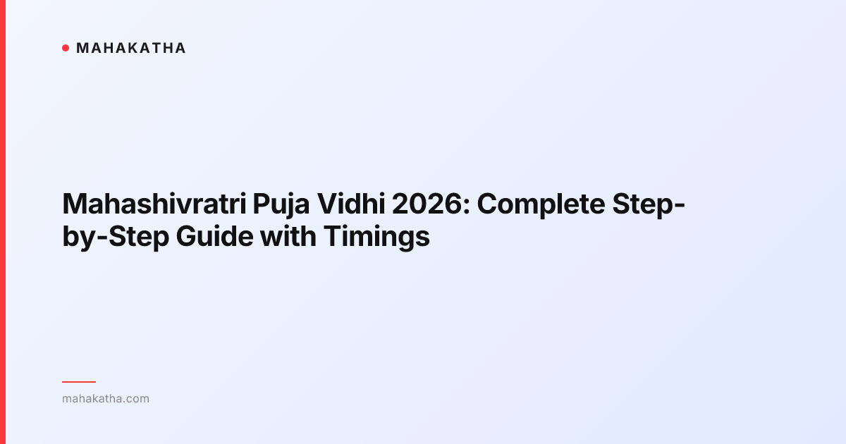 Mahashivratri Puja Vidhi 2026: Complete Step-by-Step Guide with Timings