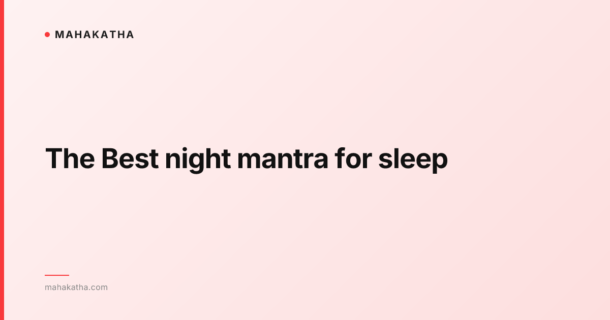 The Best night mantra for sleep
