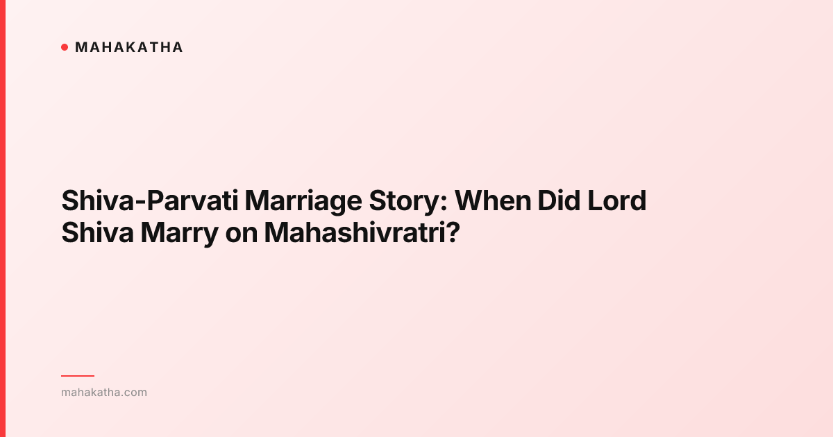 Shiva-Parvati Marriage Story: When Did Lord Shiva Marry on Mahashivratri?